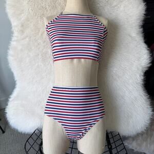 Albion Fit bikini red white & blue 2 piece sz XS extra small